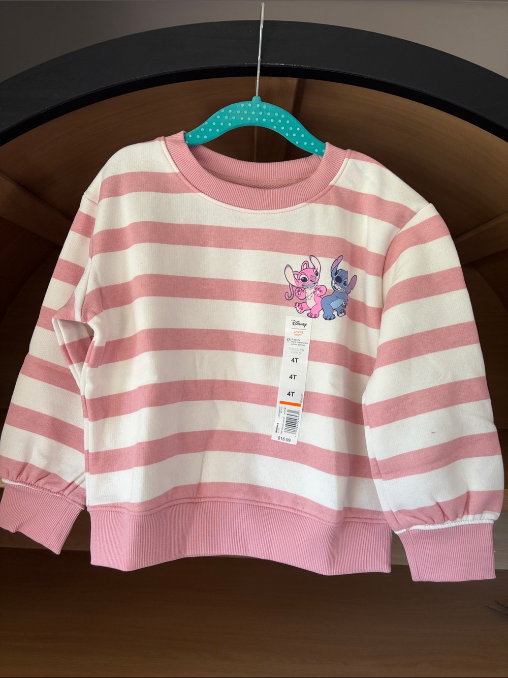 ✨$10✨NWT•Jumping Beans Disney's Stitch & Angel Fleece Crew Sweatshirt | 4T